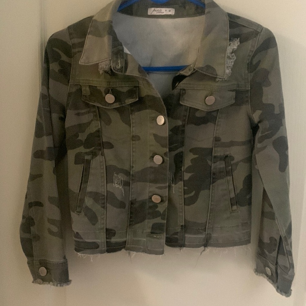 Pinc premium size M kids camouflage denim jacket